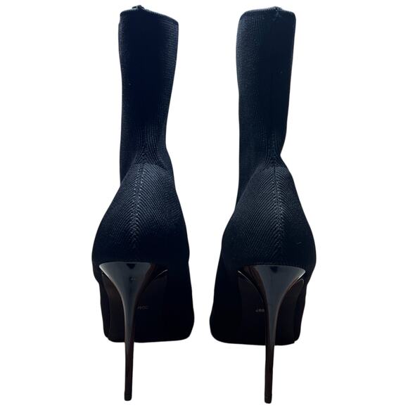OLIVIA FERGUSON Women's Size 9 Black Heeled Knit Boots Mid Calf Pointed Toe - Picture 3 of 12